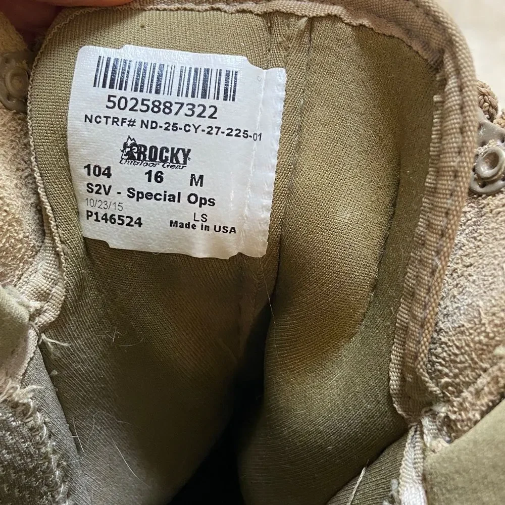 ROCKY S04 Men's Tan Tactical Boots Size 16M